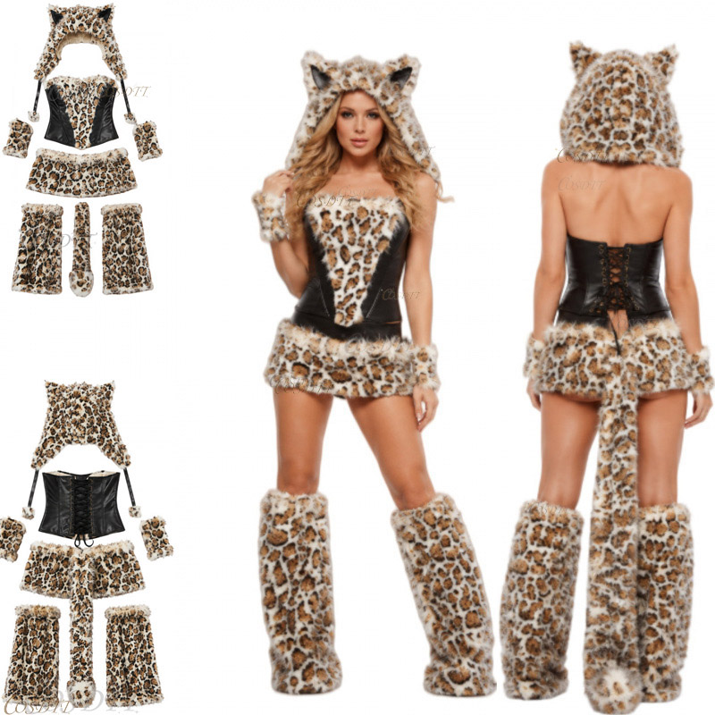 Anime Cosplay Simple - Halloween girl sexy leopard print cosplay