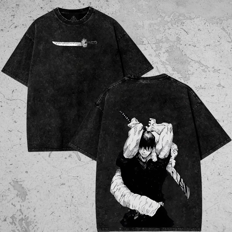 Anime Cosplay Katana - Toji Katana Oversized Tee, Vintage Toji