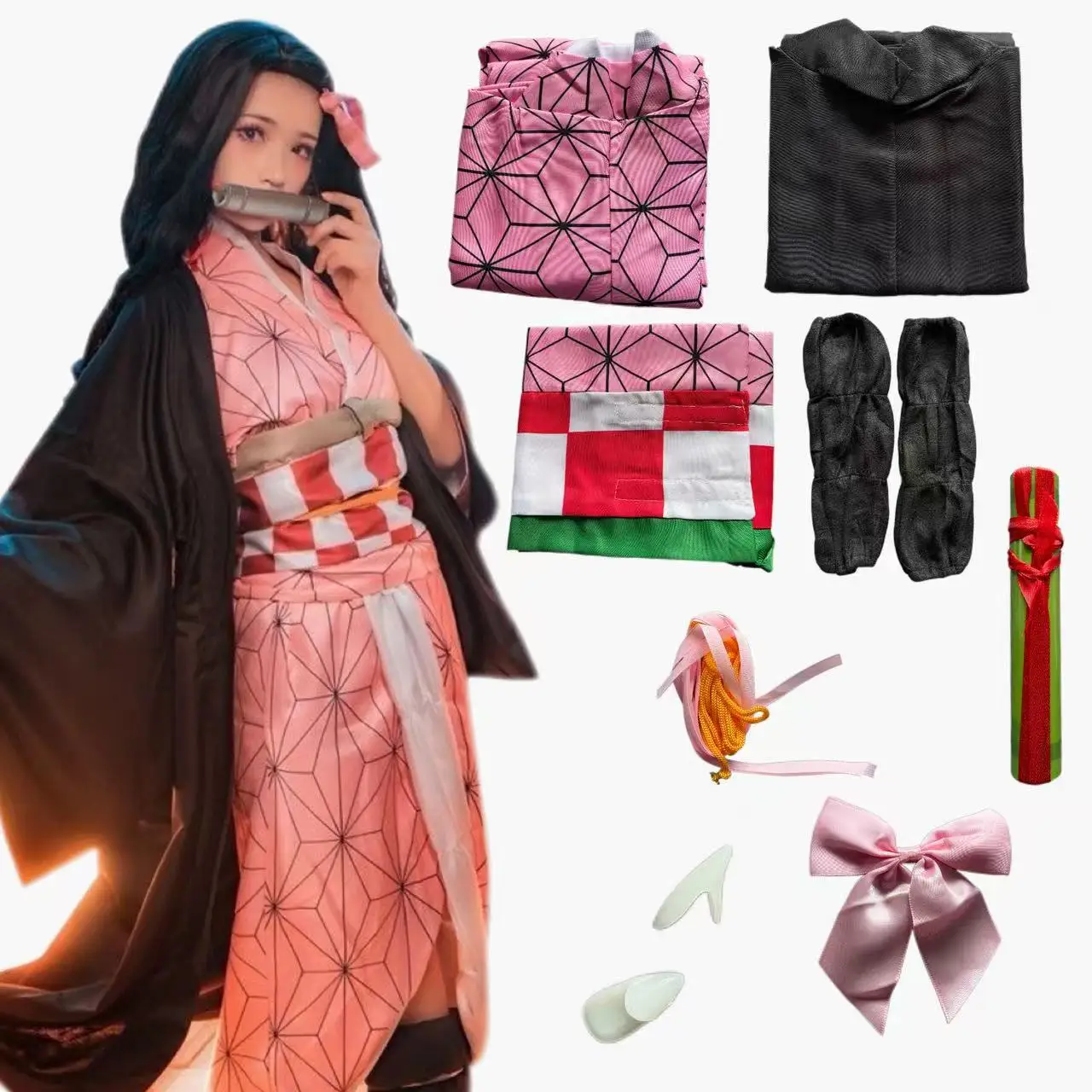 Anime  Kamado Nezuko Cosplay C - Anime Cosplay Nezuko ulasan dan harga
