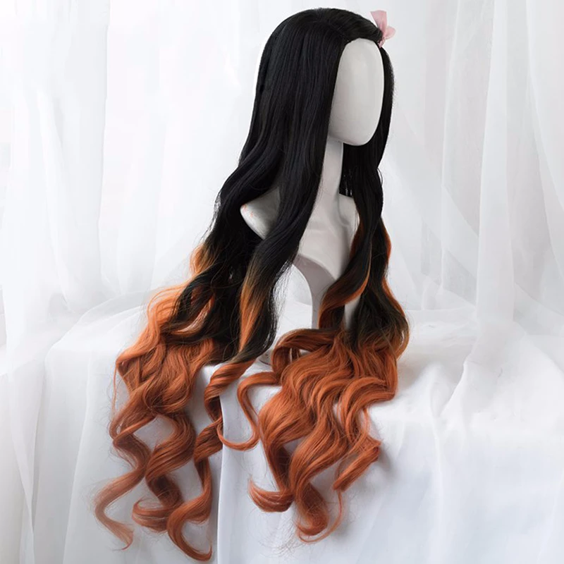 Kamado Nezuko Wig Nezuko Cospl - Anime Cosplay Nezuko ulasan dan harga