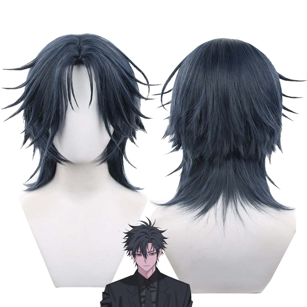 Men Anime Link Click Jae Lee C - Anime Cosplay Blue Hair ulasan dan harga
