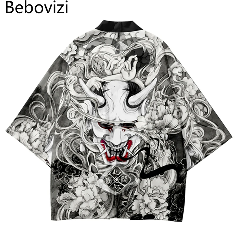 Demon Print Samurai Shirt Clot - Asian Cosplay Anime ulasan dan harga
