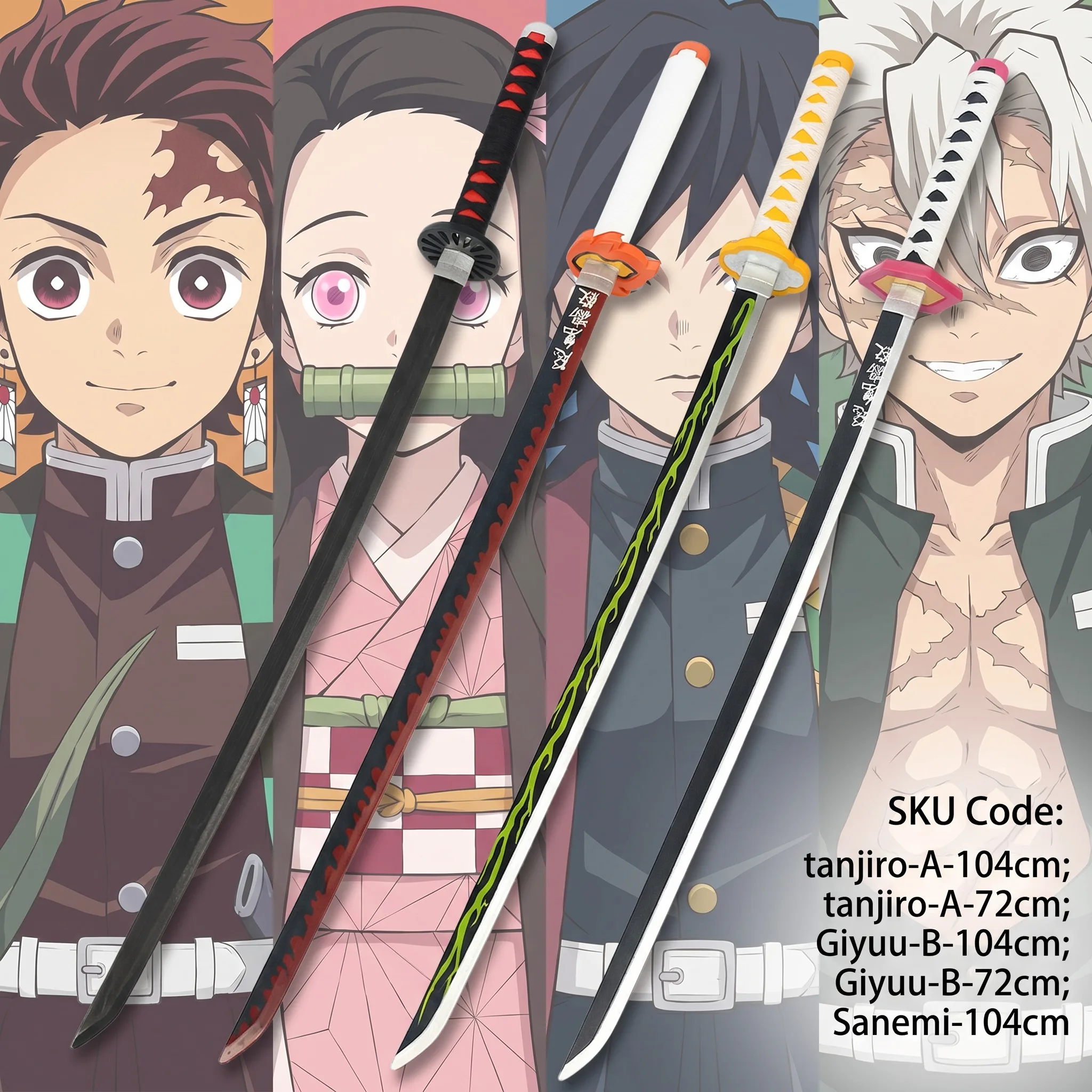 72 104cm Demon Slayer Katana T - Anime Cosplay Katana ulasan dan harga