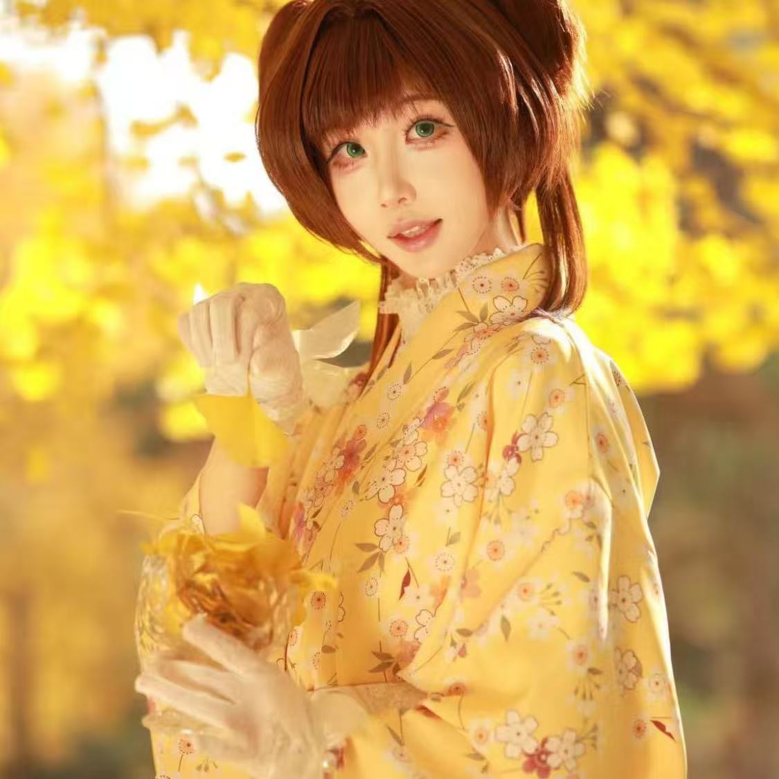 Cute Yellow Kimono Girls Japan - Asian Cosplay Anime ulasan dan harga