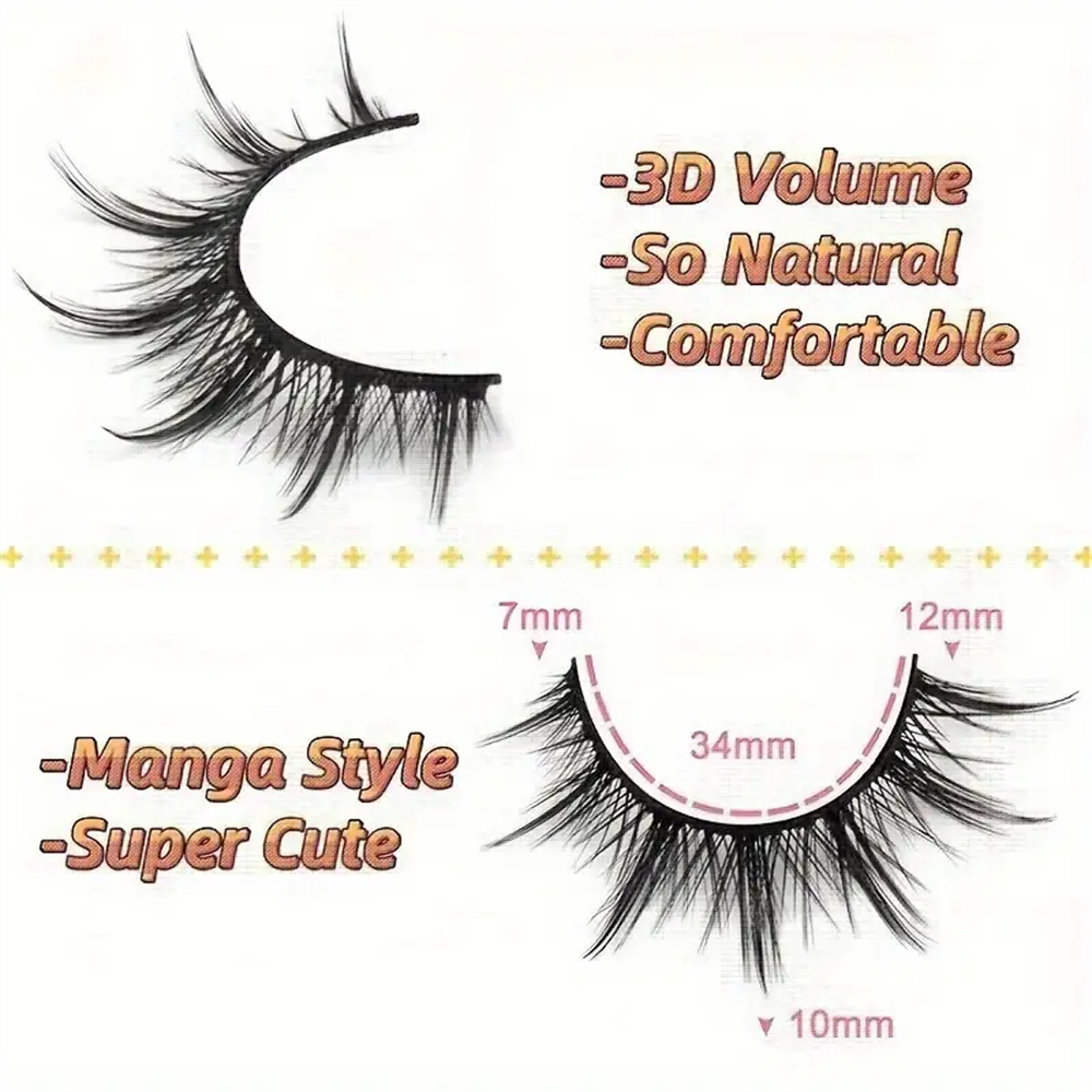 Natural Look False Eyelashes A - Asian Cosplay Anime ulasan dan harga