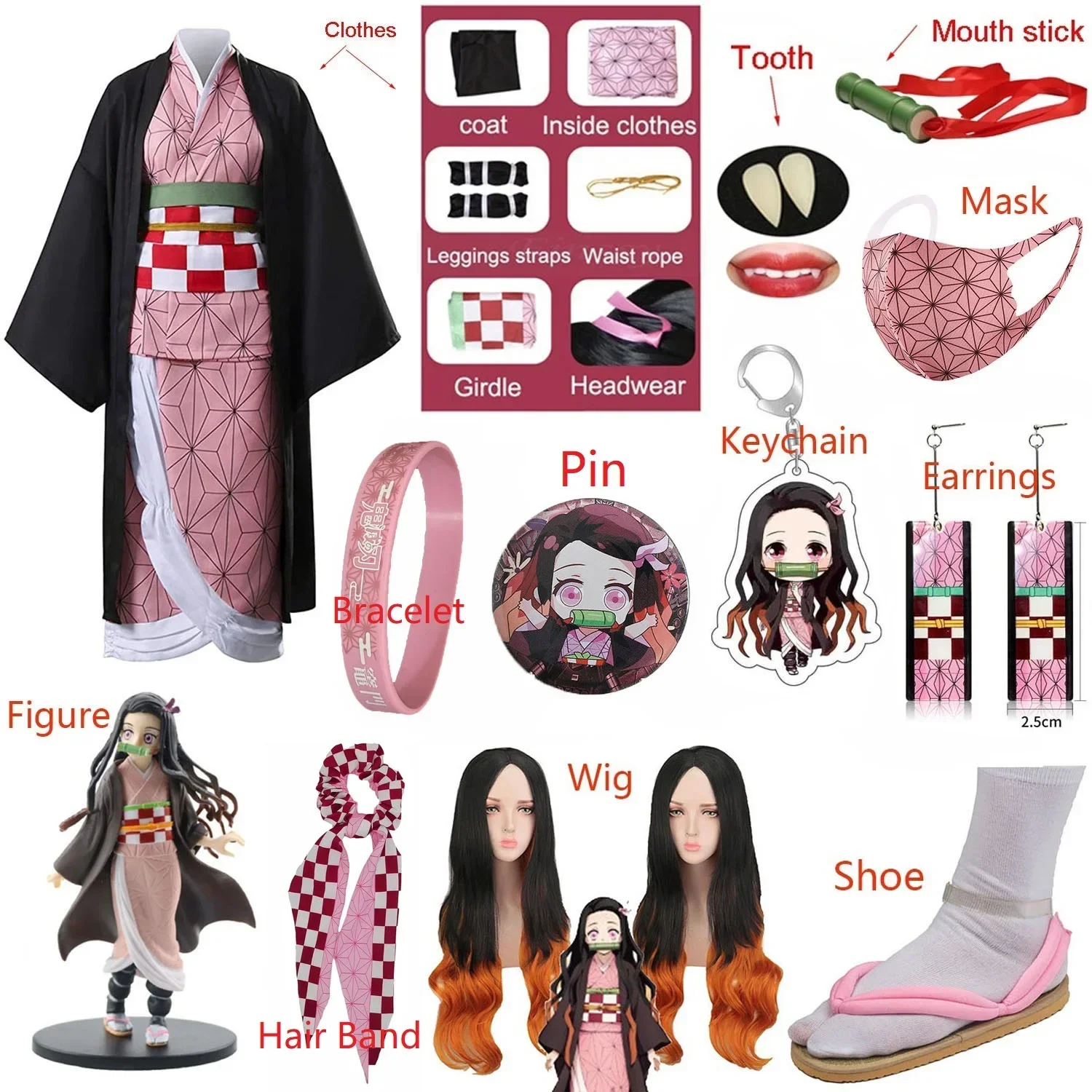 Adult Kids Anime   Kamado Nezu - Anime Cosplay Nezuko ulasan dan harga