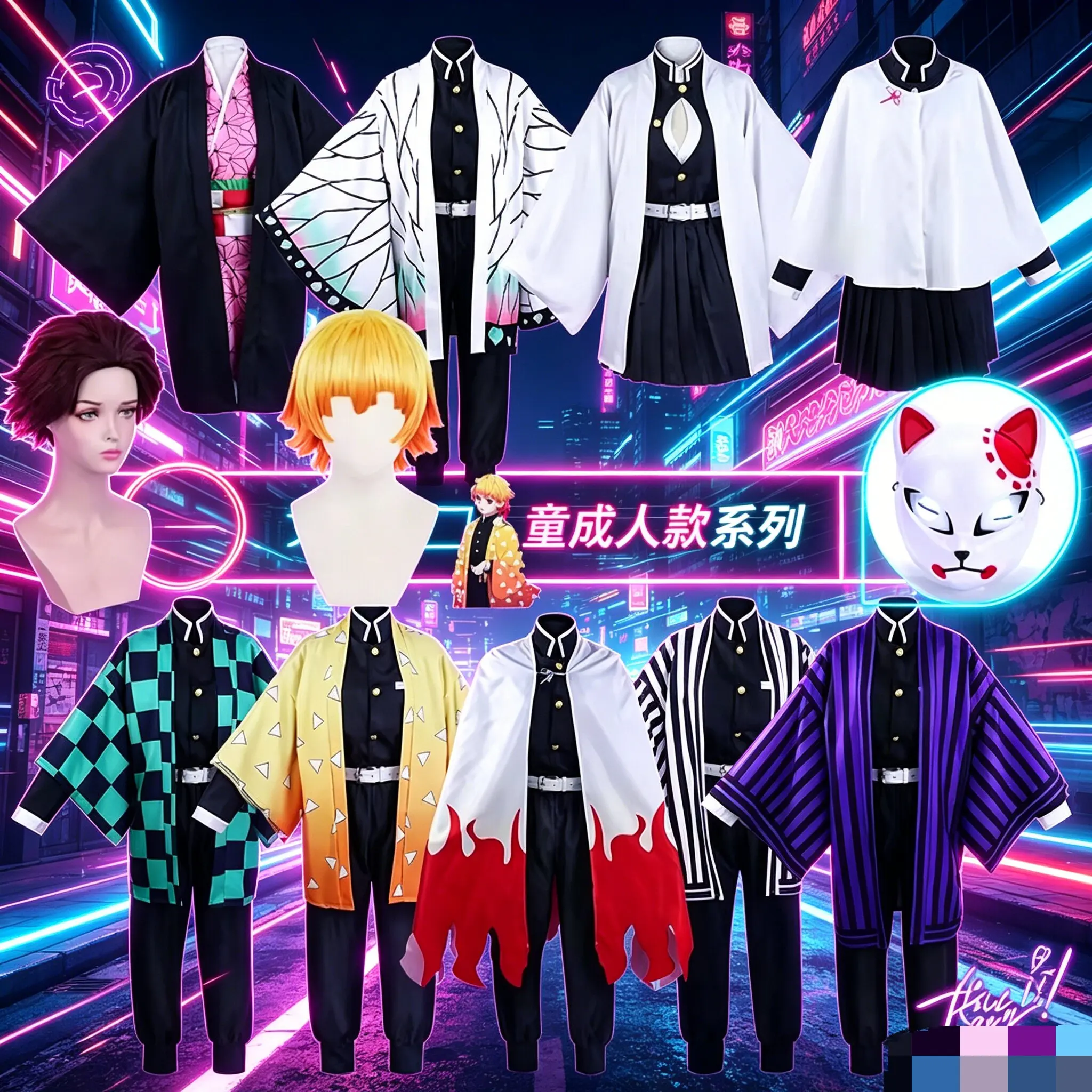 New Anime Kimetsu Geen Yaiba Z - Anime Cosplay Nezuko ulasan dan harga